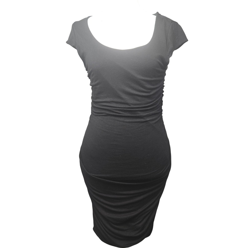 2pk Dresses BodyC Black Bodycon Dress Ruched Side Scoop. Green black leopard  m
